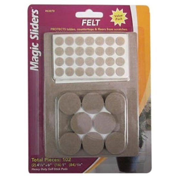 Magic Sliders 63979 Oatmeal Heavy Duty Self Stick Felt Pad - 1 Pack of 6, Magic Sliders, Mfr#: 148875